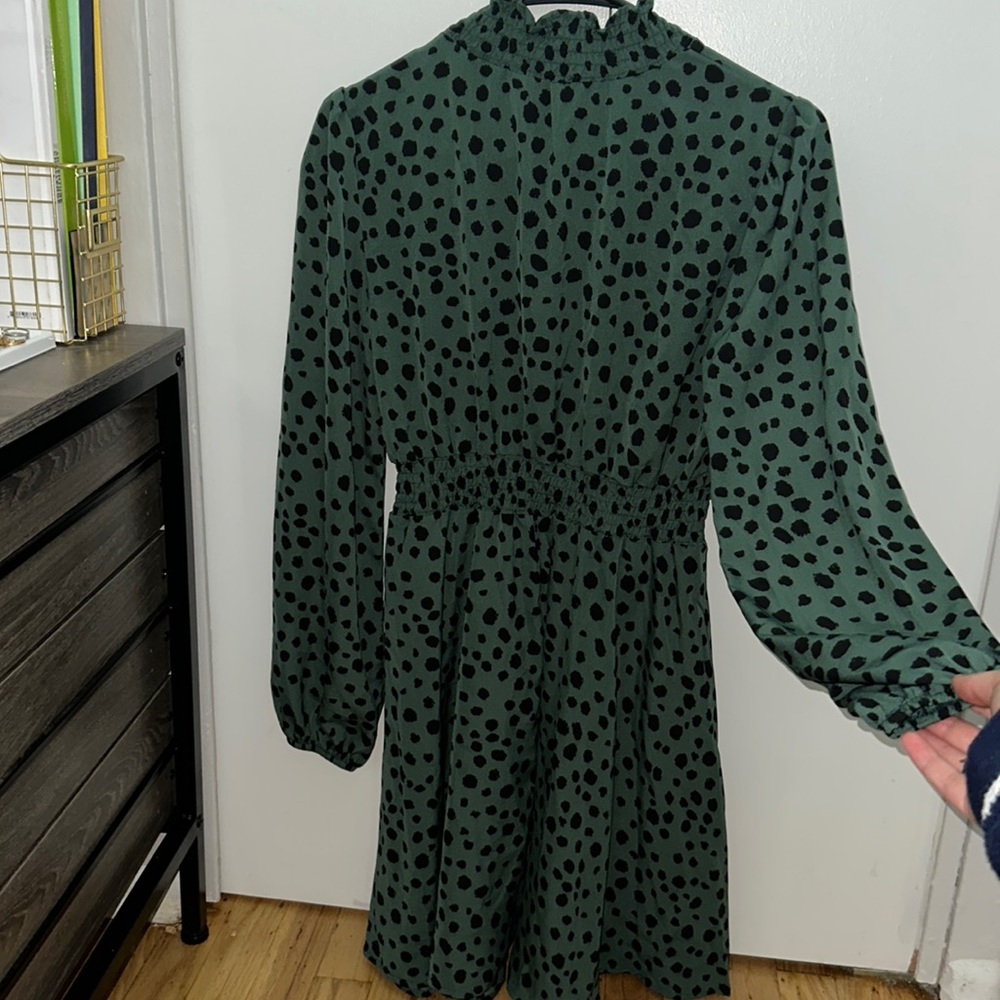 Green & Black Cheetah Dress